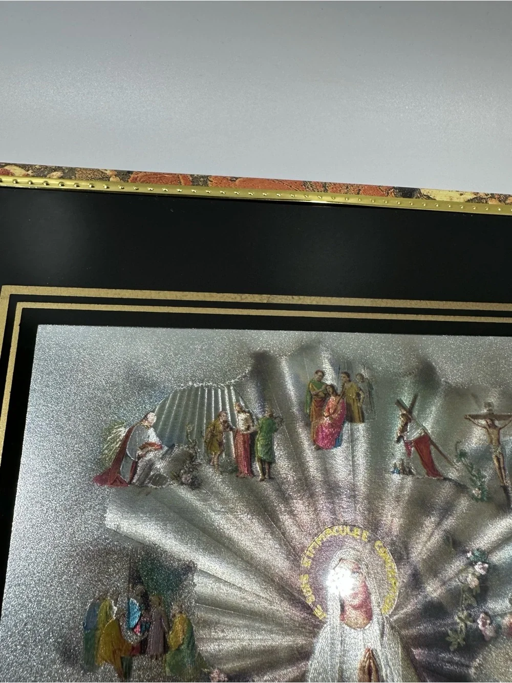 Our Lady of Lourdes Immaculate Conception Holographic Catholic Wall Art Picture